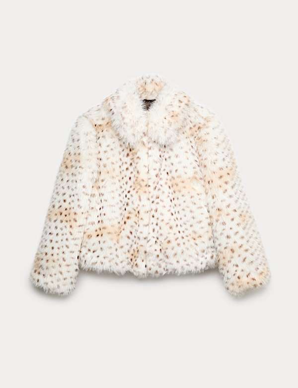 Snow Leopard Faux Fur Short Jacket - IL