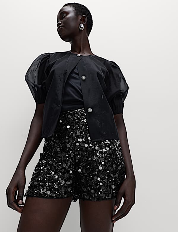 Sequin High Waisted Shorts - CY