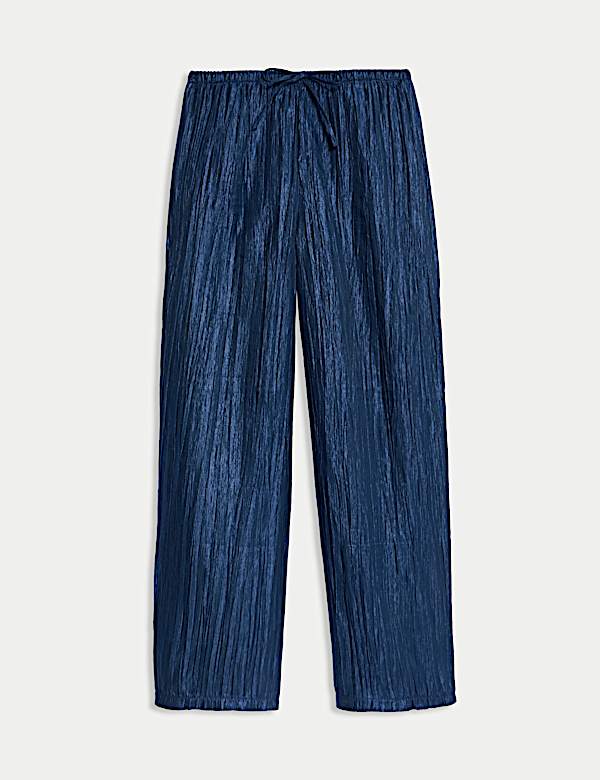 Lyocell Rich Crinkle Wide Leg Trousers - IL