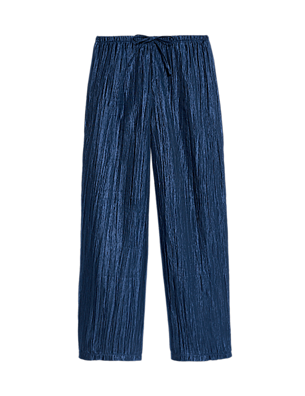 Lyocell Rich Crinkle Wide Leg Trousers