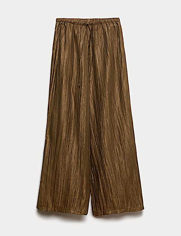 Lyocell Rich Crinkle Wide Leg Trousers - GR