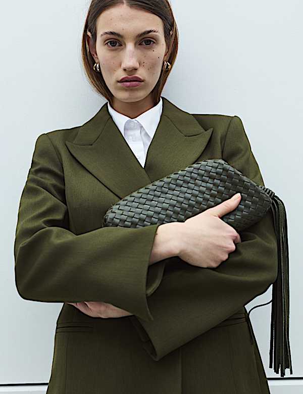 Długa taliowana marynarka asymetryczna - PL