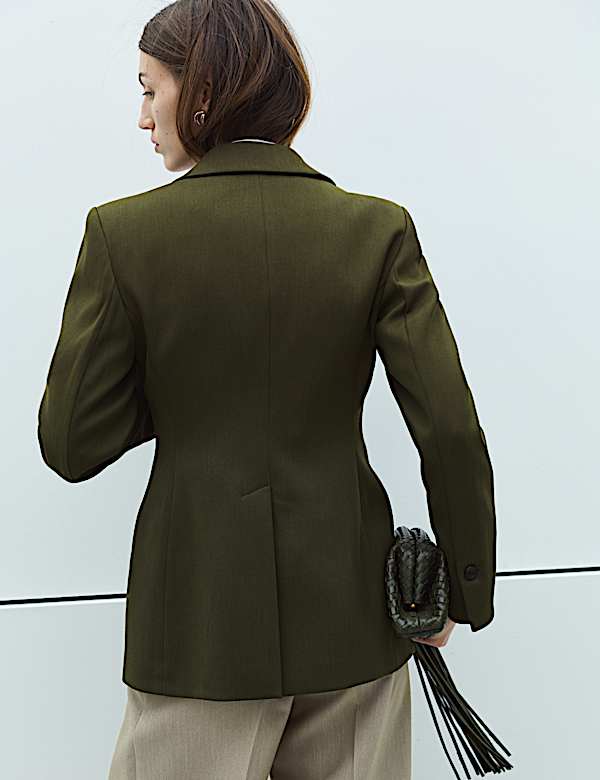 Długa taliowana marynarka asymetryczna - PL