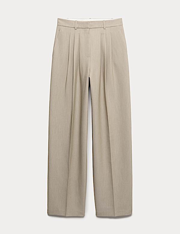 Pleat Front Carrot Leg Trousers - CA