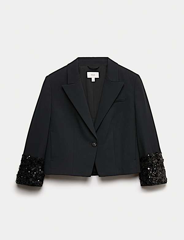 Sequin Cropped Blazer - KR