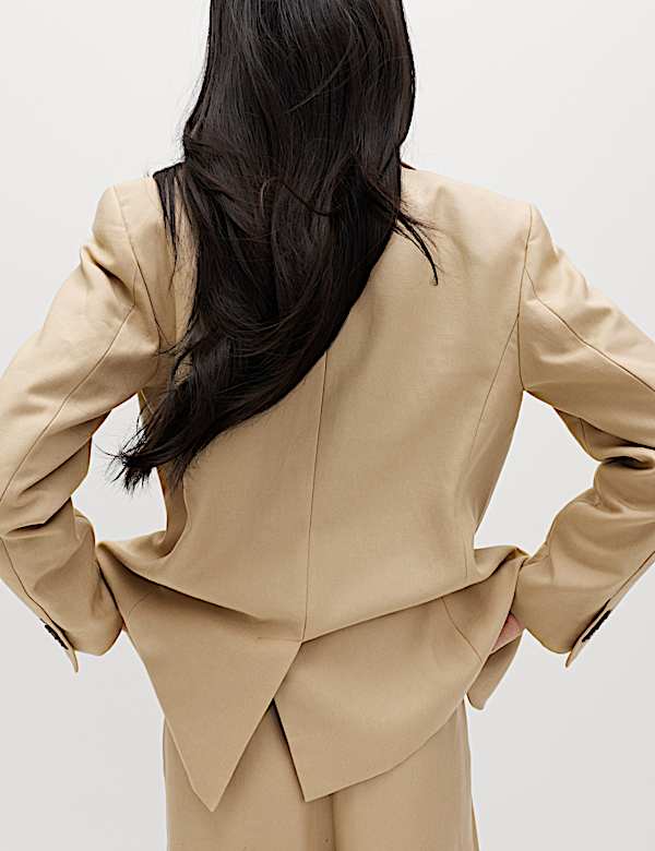 Lyocell Rich Single Breasted Blazer with Linen - AT