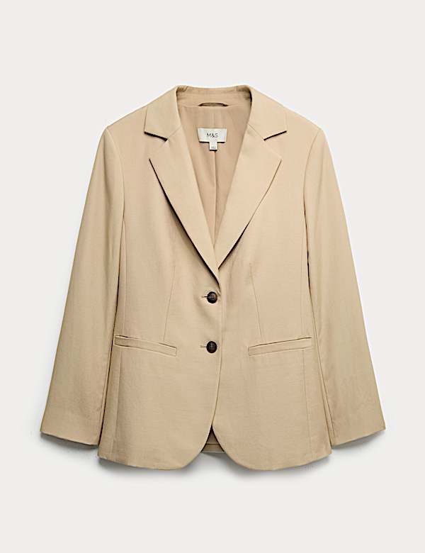 Lyocell Rich Single Breasted Blazer with Linen - AT