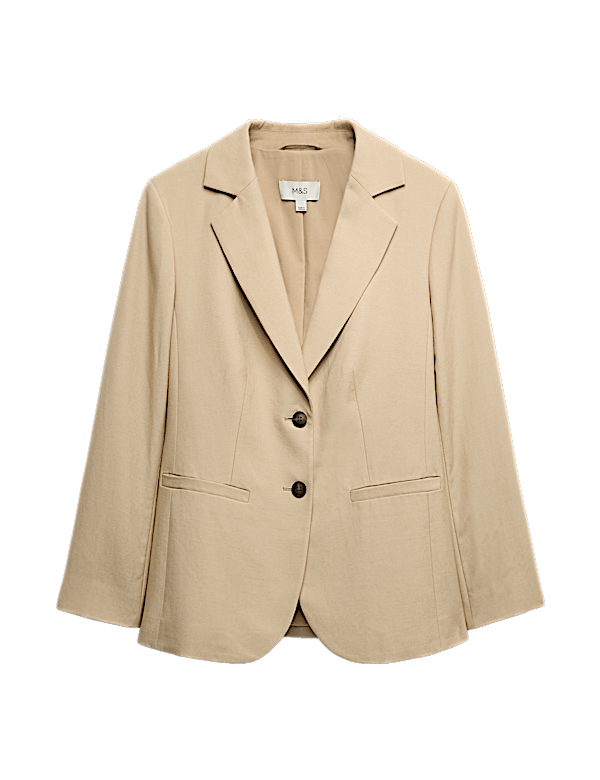 Lyocell Rich Single Breasted Blazer with Linen