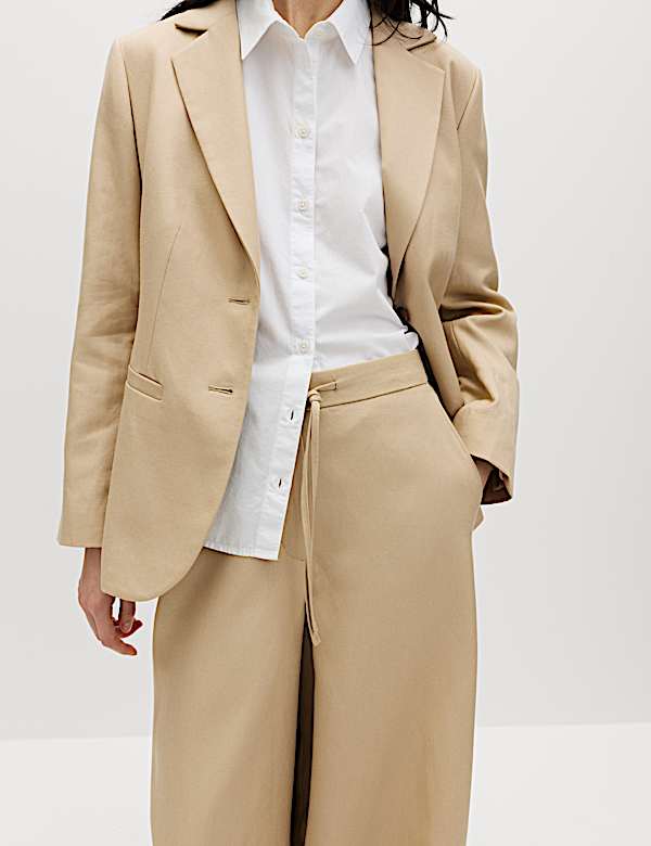 Lyocell Rich Palazzo Trousers with Linen - EE