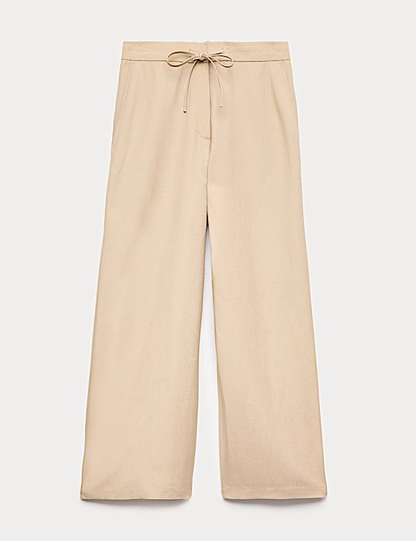 Lyocell Rich Palazzo Trousers with Linen - EE