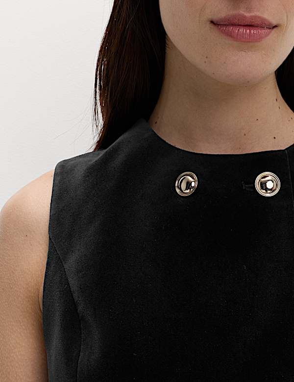 Velvet Cotton Rich Double Breasted Waistcoat - LU