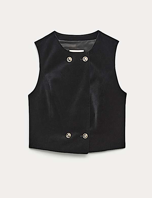 Velvet Cotton Rich Double Breasted Waistcoat - LU
