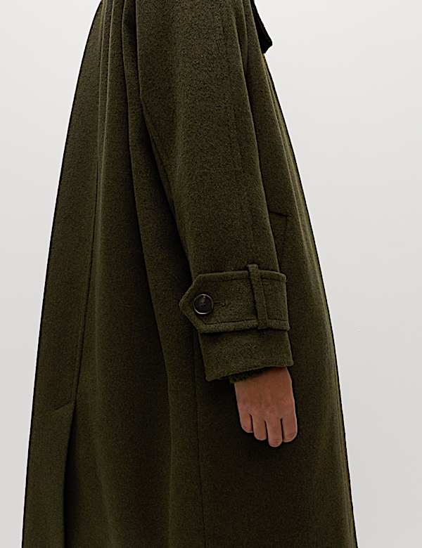 Caban en laine mélangée avec encolure - FR