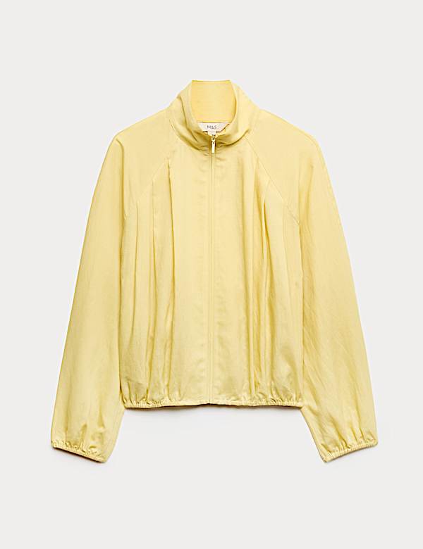 Blouson d'aviateur en lyocell avec lin - BE