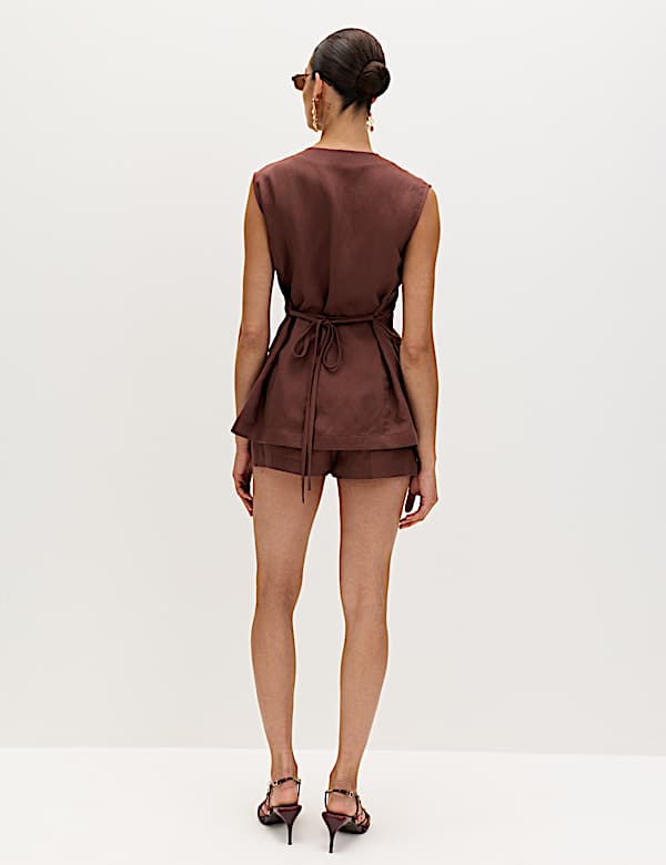 Lyocell Rich Utility Shorts with Linen