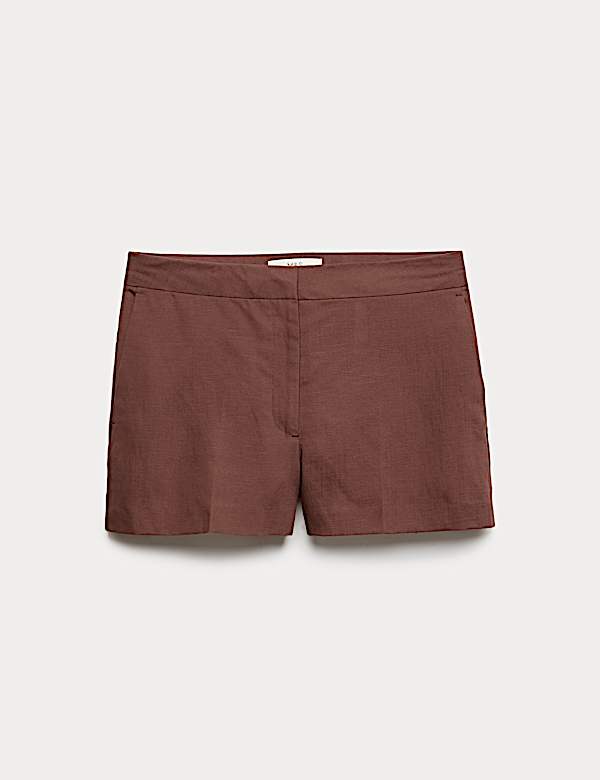Funktions-Shorts mit hohem Lyocell-Anteil und Leinenanteil - AT