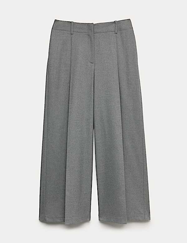 Flannel Wide Leg Trousers - US