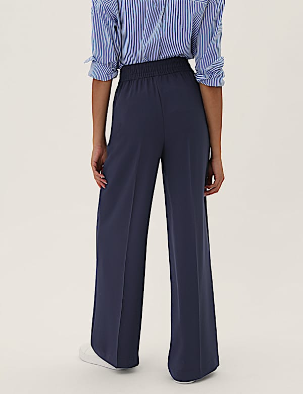 Crepe Drawstring Wide Leg Trousers