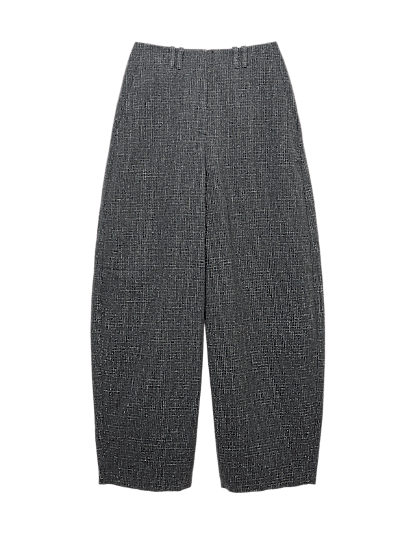 Metallic Lurex Barrel Leg Trousers