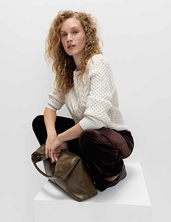 Fluid Velvet Wide Leg Trousers - LV