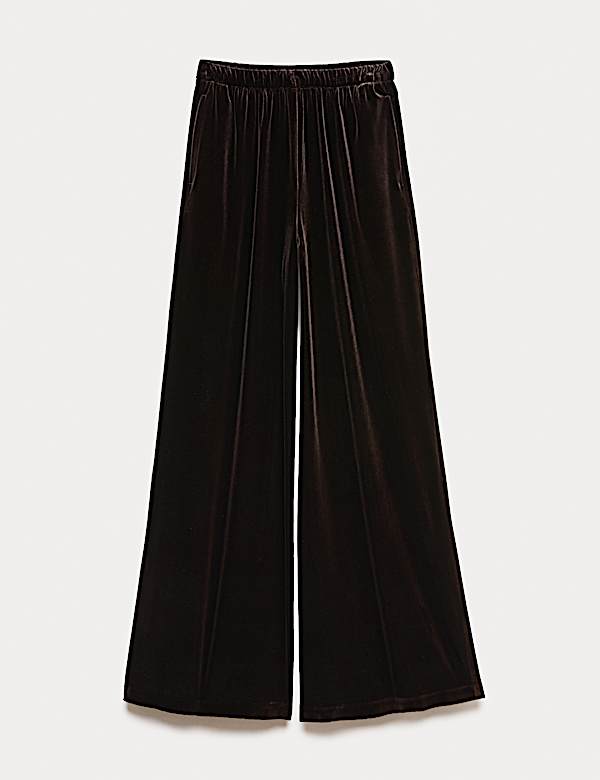 Fluid Velvet Wide Leg Trousers - LV