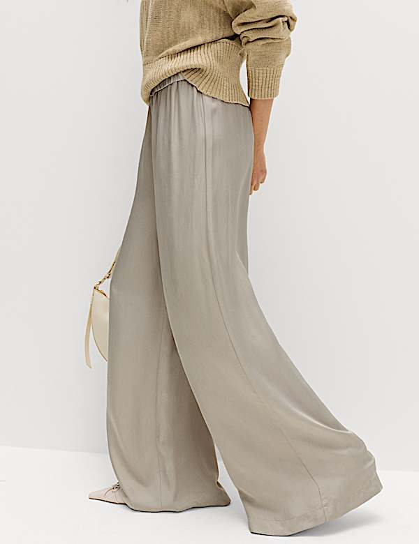 Satin Wide Leg Trousers - KG