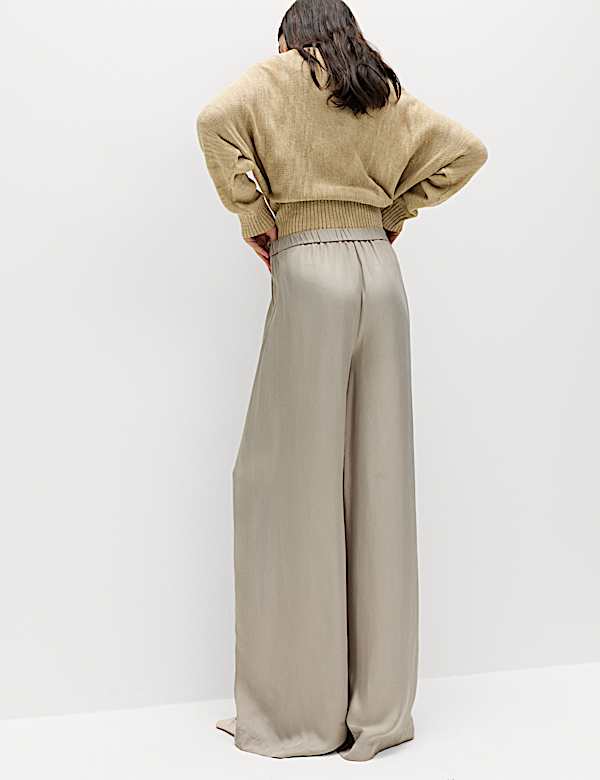 Satin Wide Leg Trousers - KG