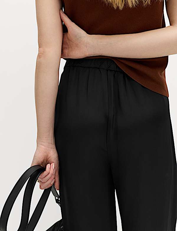 Satin Wide Leg Trousers - NZ