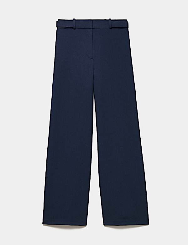 Tailored Side Tab Wide Leg Trousers - AL