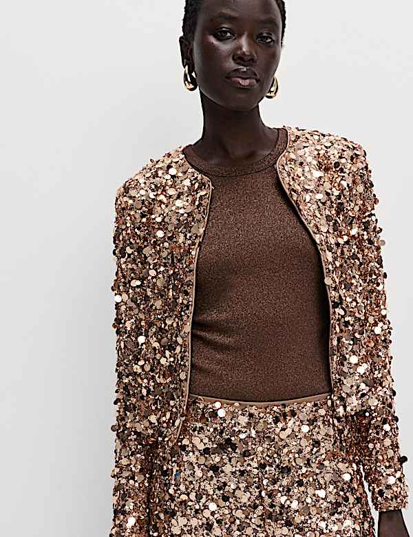 ז'קט קרופ עם פאייטים - IL