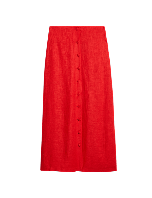 Twill Midi Pencil Skirt