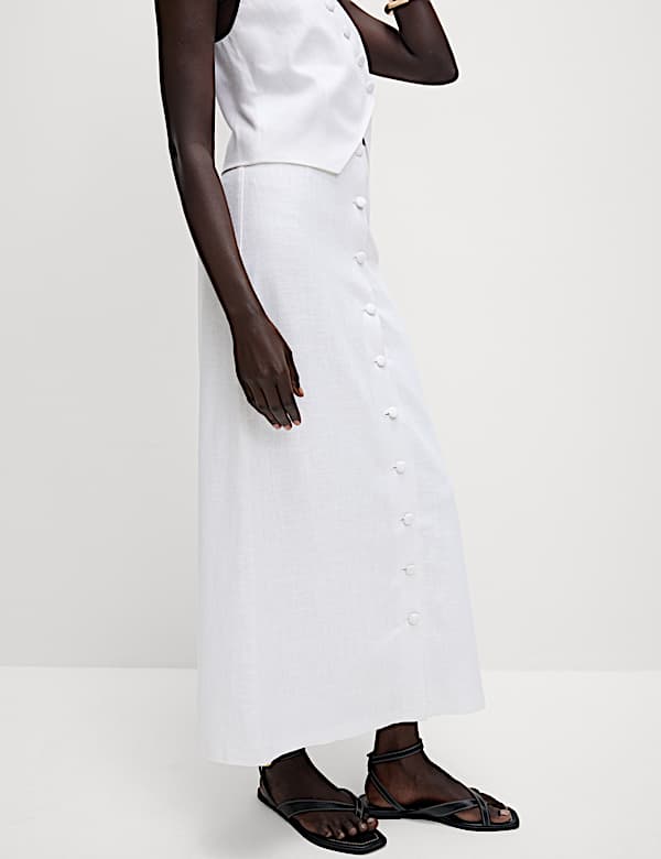 Twill Midi Pencil Skirt