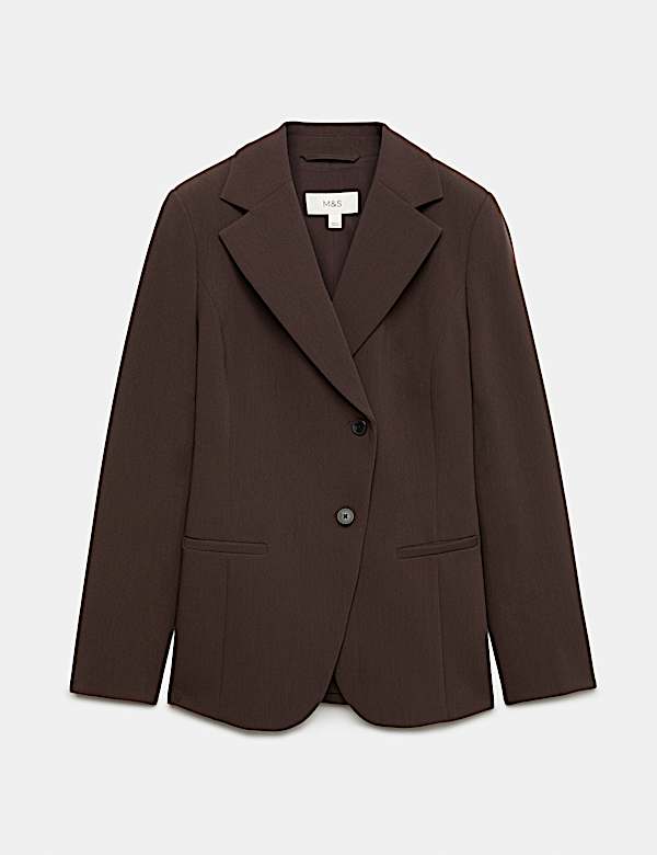 Tailored Cinched Waist Asymmetric Blazer - CH