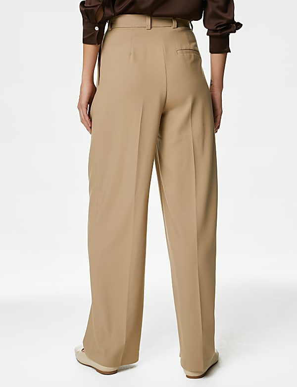 Pleat Front Relaxed Wide Leg Trousers