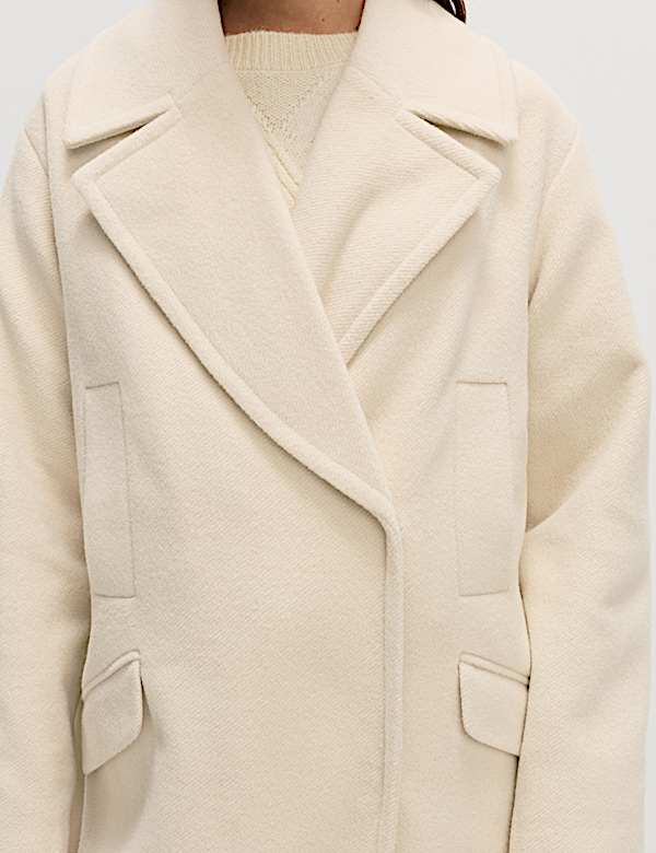 Twill Double Breasted Longline Tailored Coat - SE