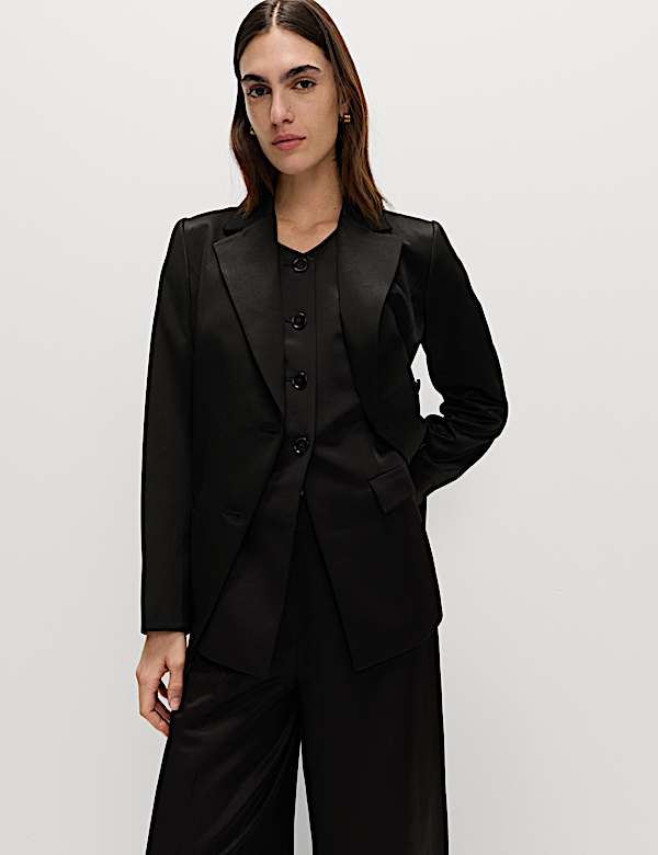 Gilet de costume sans encolure effet brillant - LU