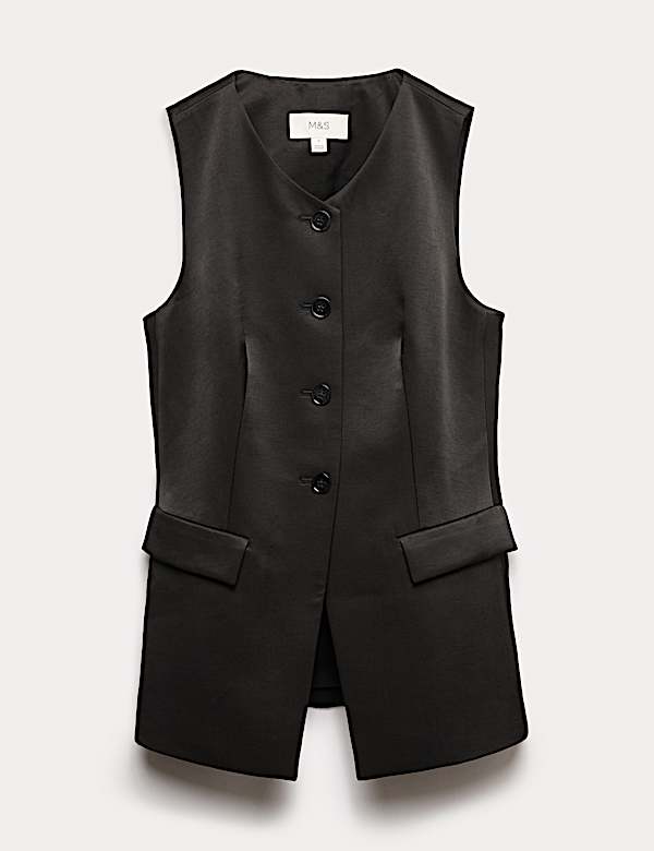 Gilet de costume sans encolure effet brillant - LU