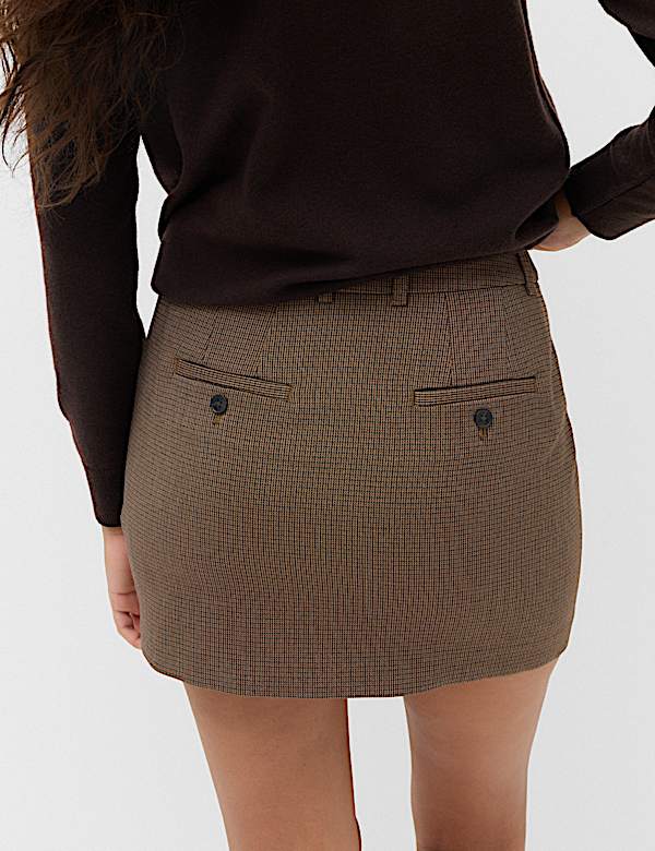 Micro Check Mini Skirt - CA