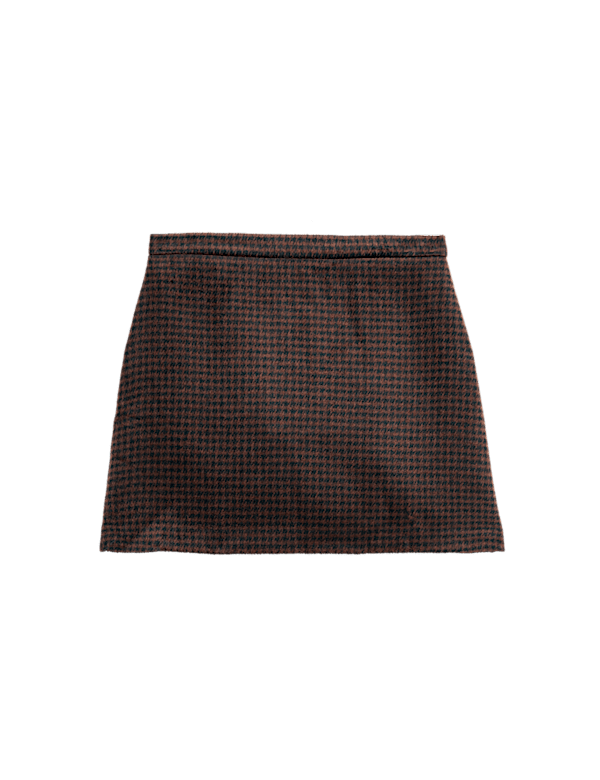 Micro Dogtooth Check Mini A-Line Skirt