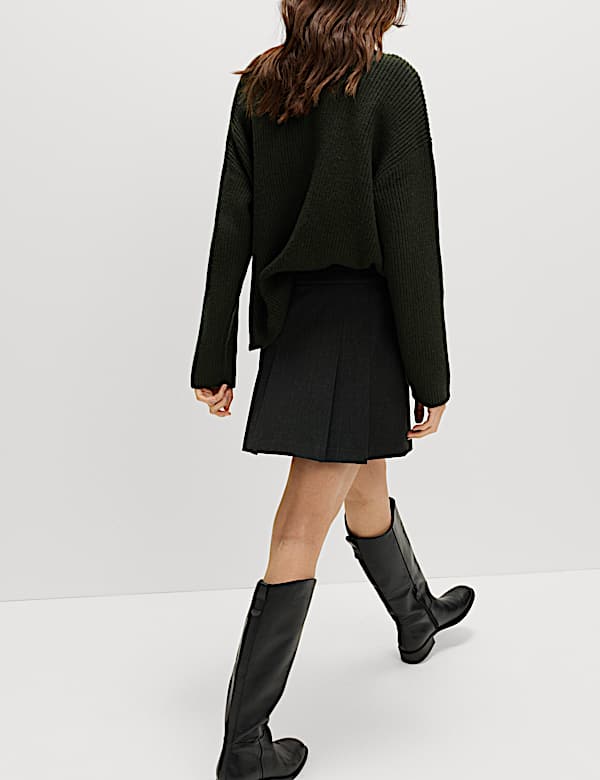 Check Pleated Mini Skirt - DE