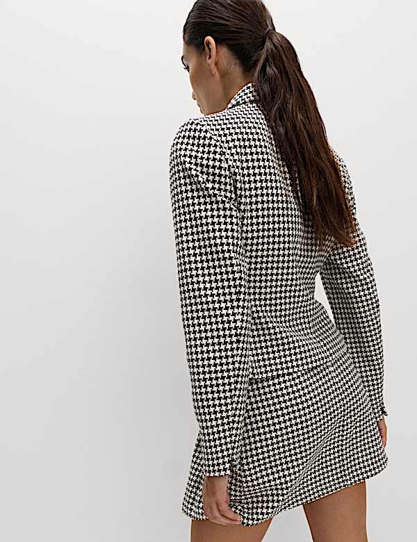 Cotton Rich Tweed Collarless Jacket - AT