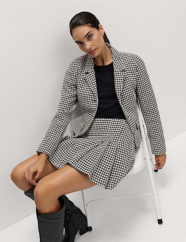 Cotton Rich Tweed Collarless Jacket - AT