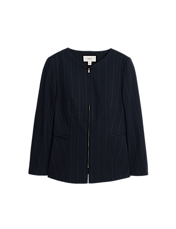 Striped Zip Through Jacket