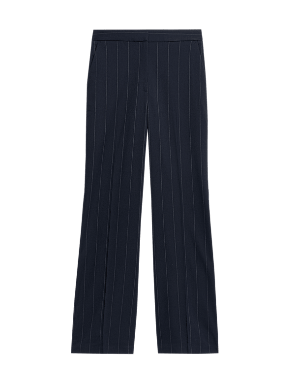 Striped Slim Fit Flare Trousers