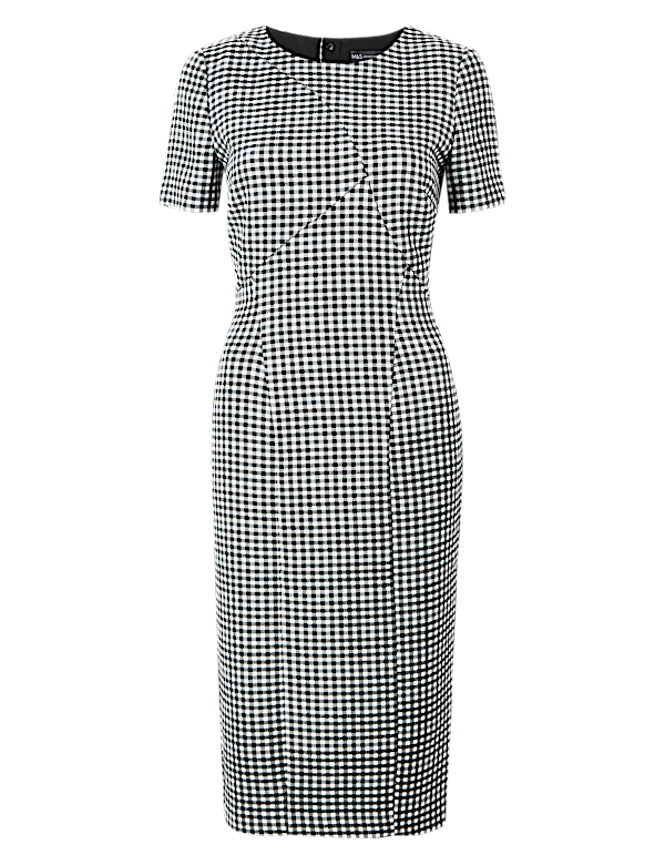 Checked Midi Bodycon Dress