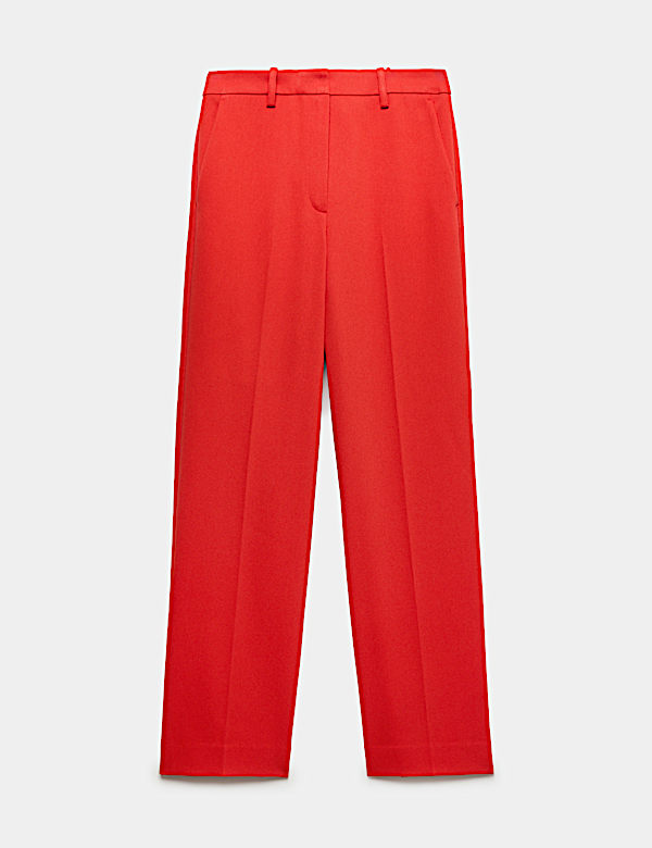 Hose mit geradem Bein und hohem Bund aus Twill - DE