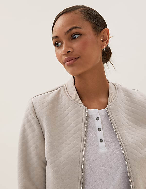 Jersey Quilted Bomber Jacket