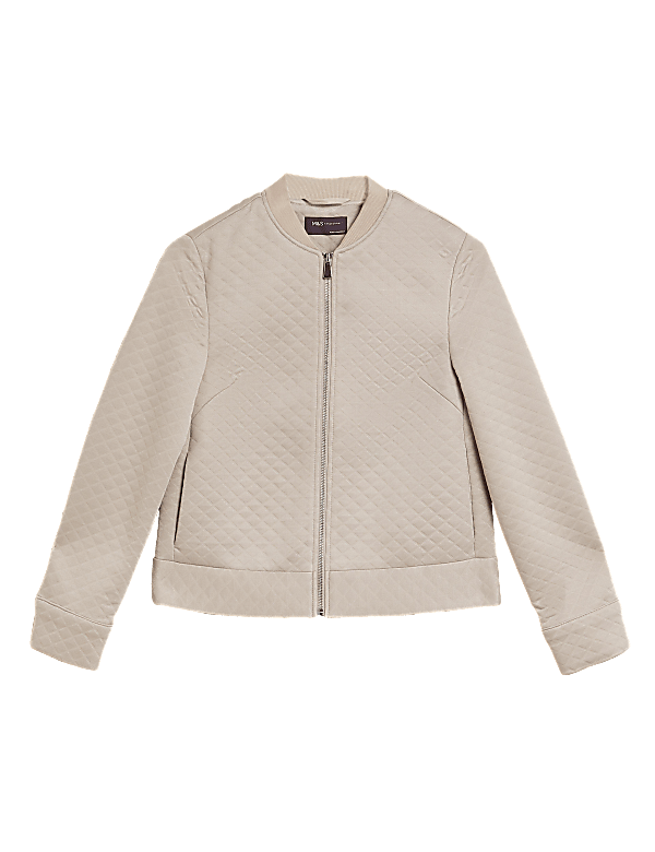 Jersey Quilted Bomber Jacket