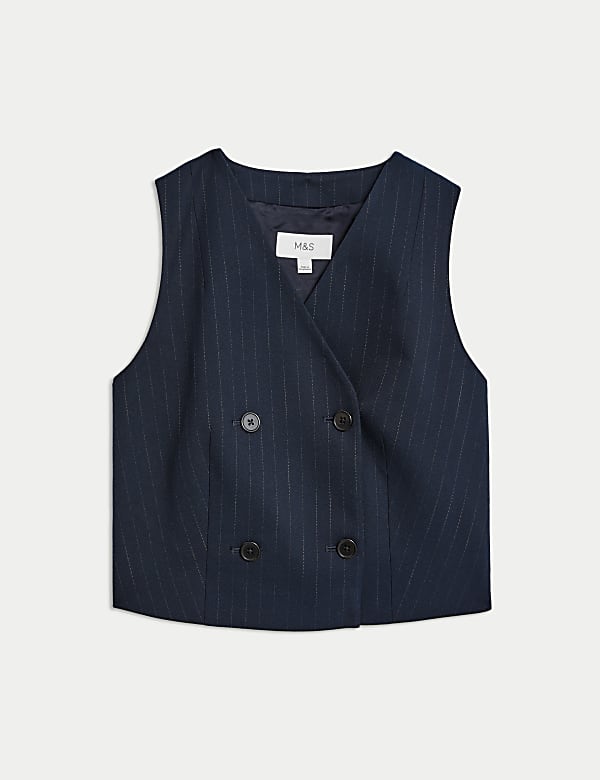 Tailored Pinstripe Double Breasted Waistcoat - NO