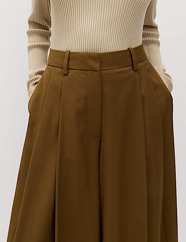 Broekrok met plooien aan de voorkant - BE
